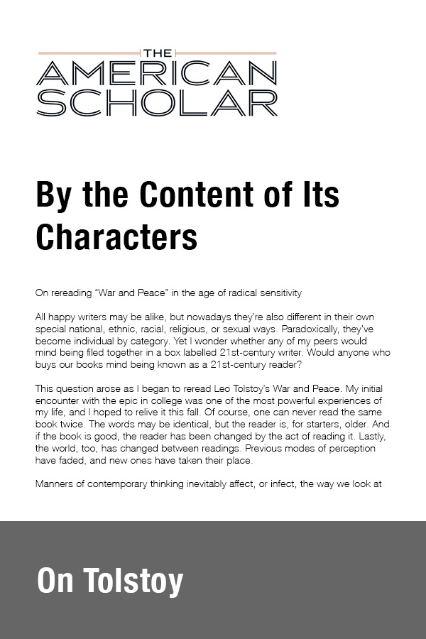 The American Scholar - >By the Content of Its Characters